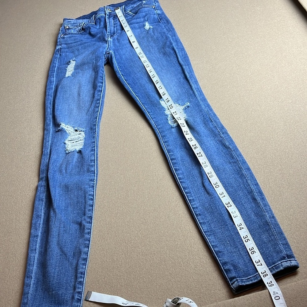 7 For All Mankind Distressed Skinny Jeans - 25 - Picture 8 of 13